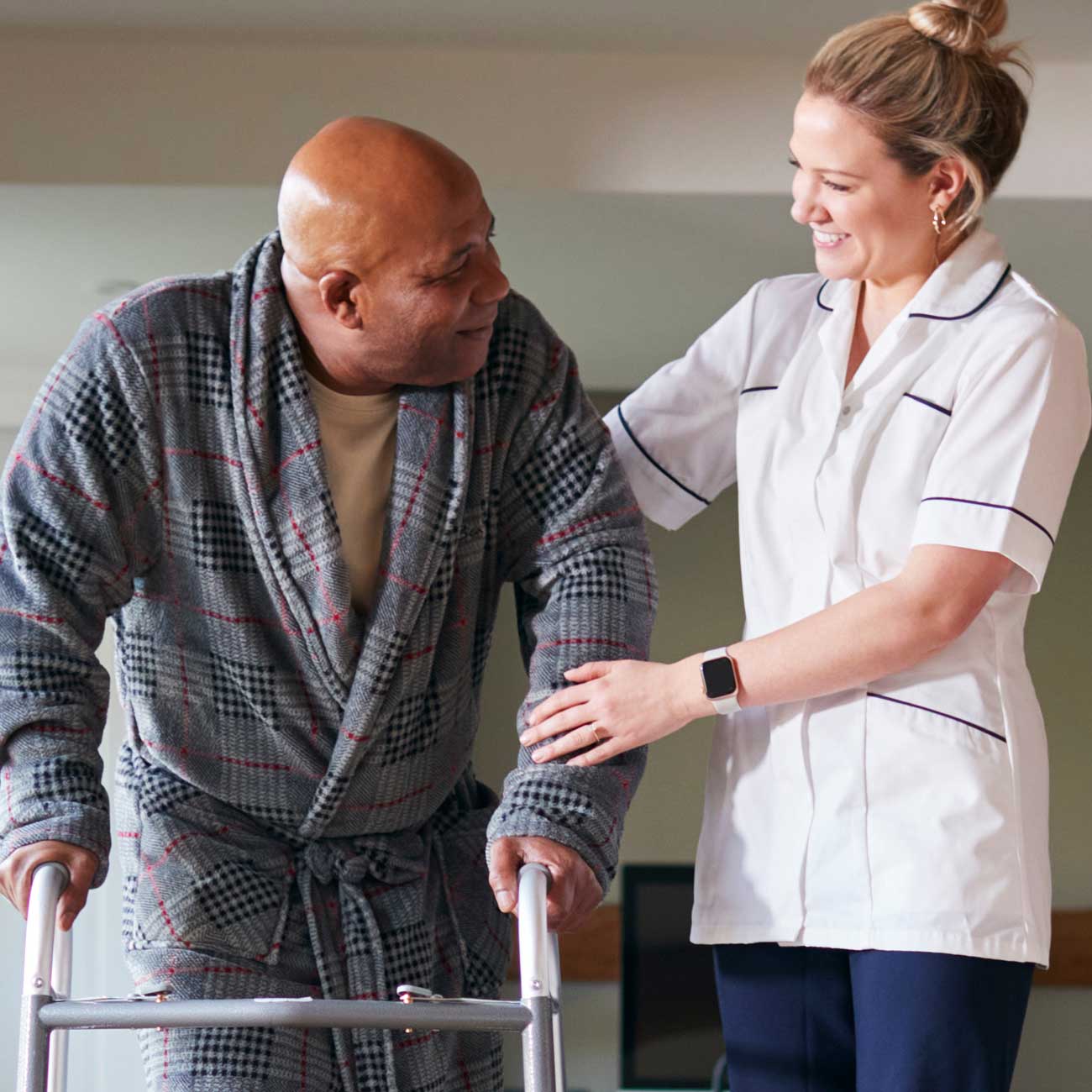 Hospice aide providing care